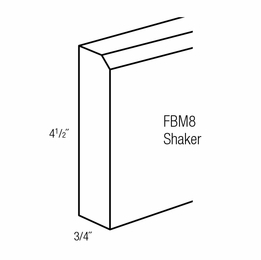 FBM8-S: Shaker Base Molding: Essex RTA Kitchen Cabinet