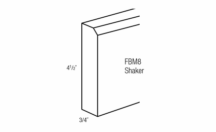 FBM8-S: Shaker Base Molding: Essex RTA Kitchen Cabinet