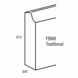 FBM8-T: Traditional Base Molding: Dover Castle RTA Kitchen Cabinet