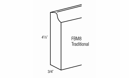 FBM8-T: Traditional Base Molding: Essex Castle RTA Kitchen Cabinet