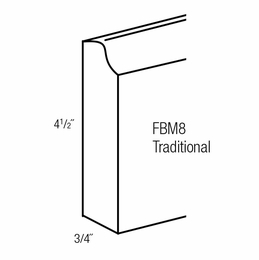 FBM8-T: Traditional Base Molding: Essex RTA Kitchen Cabinet