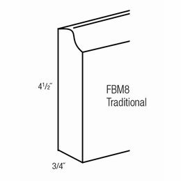 FBM8-T: Traditional Base Molding: Trenton Slab RTA Kitchen Cabinet
