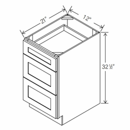 Floral Espresso ADA-3VDB12: ADA Vanity Drawer Base Cabinet: RTA Kitchen Cabinets