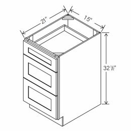 Floral Espresso ADA-3VDB15: ADA Vanity Drawer Base Cabinet: RTA Kitchen Cabinets
