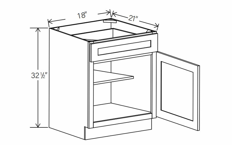 Floral Espresso ADA-B18: ADA Base Cabinet: RTA Kitchen Cabinets