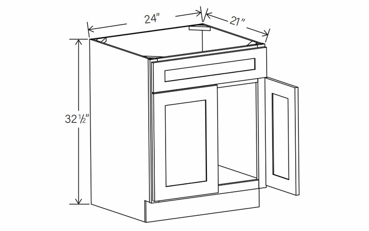 Floral Espresso ADA-VS24: ADA Vanity Sink Base Cabinet: RTA Kitchen Cabinets