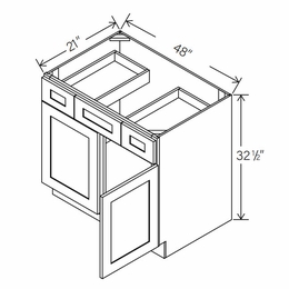 Floral Espresso ADA-VSD48: ADA Vanity Sink Drawer Base Cabinet: RTA Kitchen Cabinets