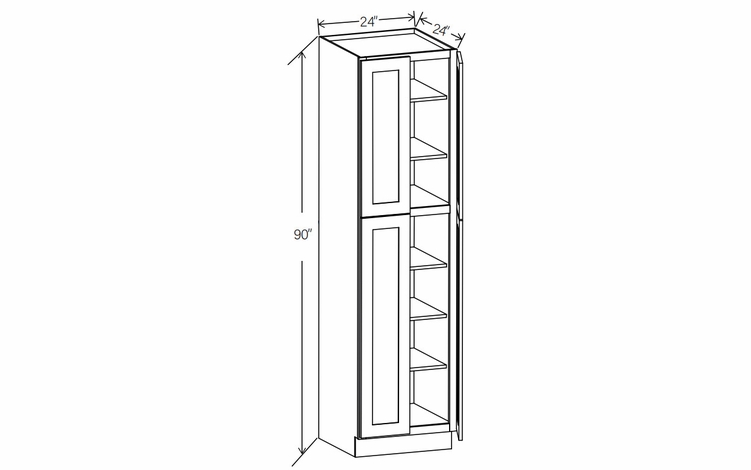 Floral Espresso U249024: Pantry Cabinet: RTA Kitchen Cabinets