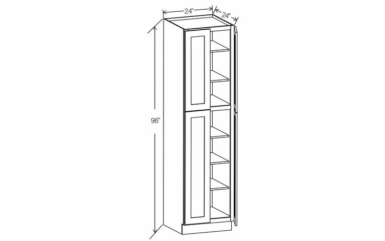 Floral Espresso U249624: Pantry Cabinet: RTA Kitchen Cabinets