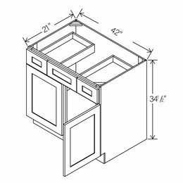 Floral Espresso VSD42: Vanity Sink Drawer Base Cabinet: RTA Kitchen Cabinets