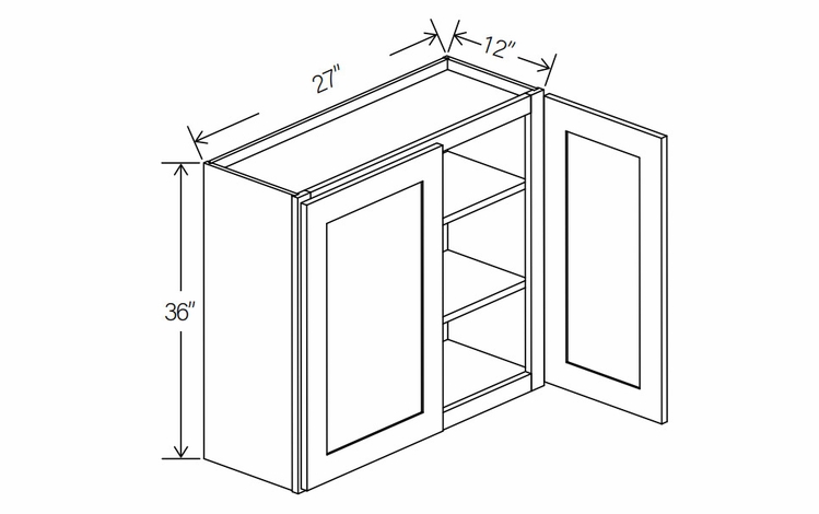 Floral Espresso W2736: Double Door Wall Cabinet: RTA Kitchen Cabinets