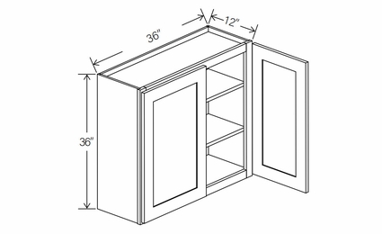 Floral Espresso W3636: Double Door Wall Cabinet: RTA Kitchen Cabinets
