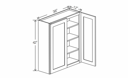 Floral Espresso W3642: Double Door Wall Cabinet: RTA Kitchen Cabinets