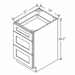 Floral Gray 3VDB18: Vanity Drawer Base Cabinet: RTA Kitchen Cabinets