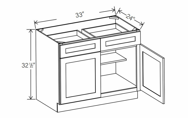 Floral Gray ADA-B33: ADA Base Cabinet: RTA Kitchen Cabinets