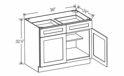 Floral Gray ADA-B36: ADA Base Cabinet: RTA Kitchen Cabinets