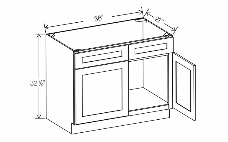 Floral Gray ADA-VS36: ADA Vanity Sink Base Cabinet: RTA Kitchen Cabinets
