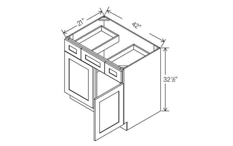 Floral Gray ADA-VSD42: ADA Vanity Sink Drawer Base Cabinet: RTA Kitchen Cabinets