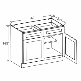 Floral Gray B42: Double Door Base Cabinet: RTA Kitchen Cabinets