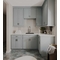 Floral Gray Kitchen Cabinets
