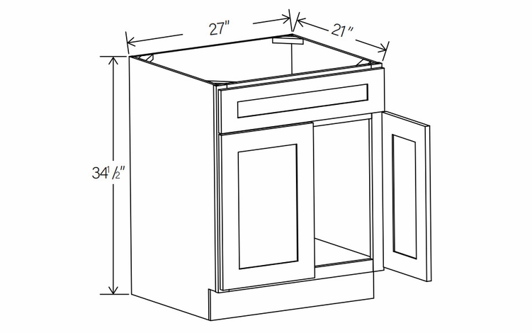 Floral Gray VS27: Vanity Sink Base Cabinet: RTA Kitchen Cabinets