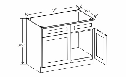Floral Gray VS36: Vanity Sink Base Cabinet: RTA Kitchen Cabinets