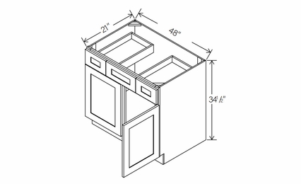 Floral Gray VSD48: Vanity Sink Drawer Base Cabinet: RTA Kitchen Cabinets