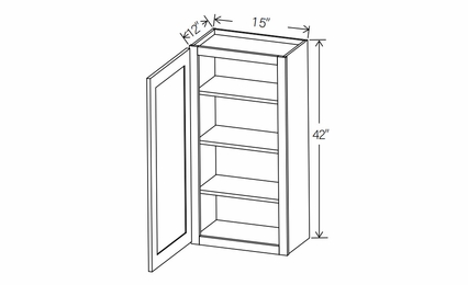 Floral Gray W1542: Single Door Wall Cabinet: RTA Kitchen Cabinets