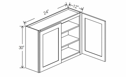 Floral Gray W2430: Double Door Wall Cabinet: RTA Kitchen Cabinets