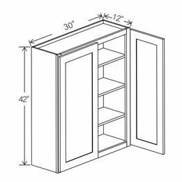 Floral Gray W3042: Double Door Wall Cabinet: RTA Kitchen Cabinets