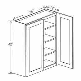 Floral Gray W3642: Double Door Wall Cabinet: RTA Kitchen Cabinets