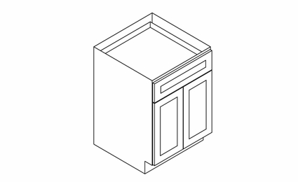 Forevermark Gramercy White B24B: Double Door Base Cabinet: RTA Kitchen Cabinet