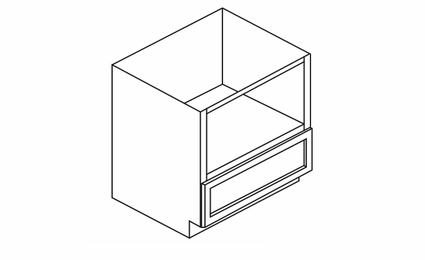 Forevermark Gramercy White B30MW: Microwave Base Cabinet: RTA Kitchen Cabinet