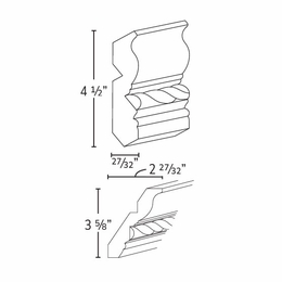 Forevermark Gramercy White CM96C-4: Rope Crown Molding: RTA Kitchen Cabinet