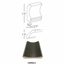 Forevermark Gramercy White CM96K-4: Coved Crown Molding: RTA Kitchen Cabinet