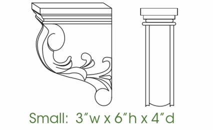 Forevermark Gramercy White CORBEL56: Small Corbel: RTA Kitchen Cabinet