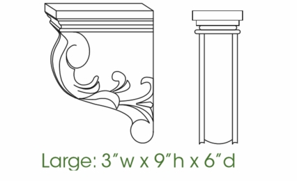 Forevermark Gramercy White CORBEL57: Large Corbel: RTA Kitchen Cabinet