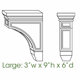 Forevermark Gramercy White CORBEL59: Large Corbel: RTA Kitchen Cabinet