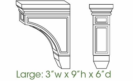 Forevermark Gramercy White CORBEL59: Large Corbel: RTA Kitchen Cabinet