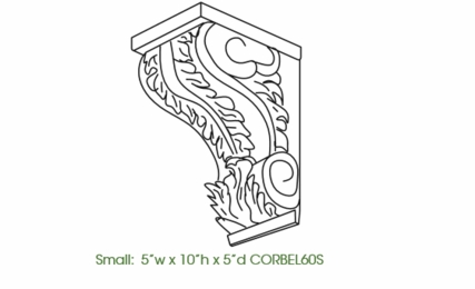 Forevermark Gramercy White CORBEL60S: Small Corbel: RTA Kitchen Cabinet