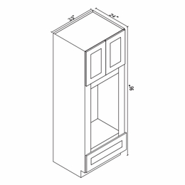 Forevermark Gramercy White OM3396B: Oven Cabinet: RTA Kitchen Cabinet
