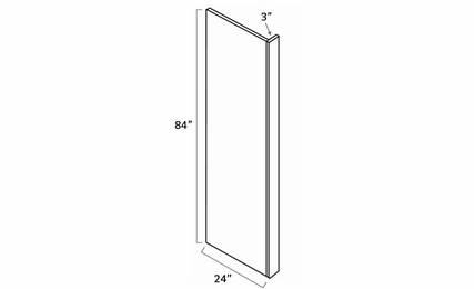 Forevermark Gramercy White REP2484(3): Refrigerator End Panel: RTA Kitchen Cabinet