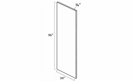Forevermark Gramercy White REP2496: Refrigerator End Panel: RTA Kitchen Cabinet