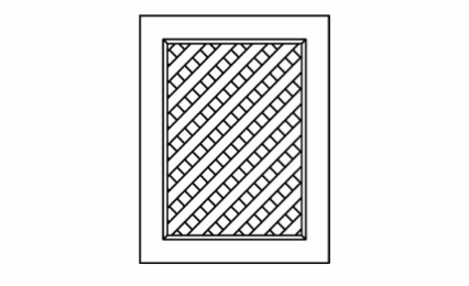 Forevermark Gramercy White SB36B-ND-SP: Lattice Doors: RTA Kitchen Cabinet