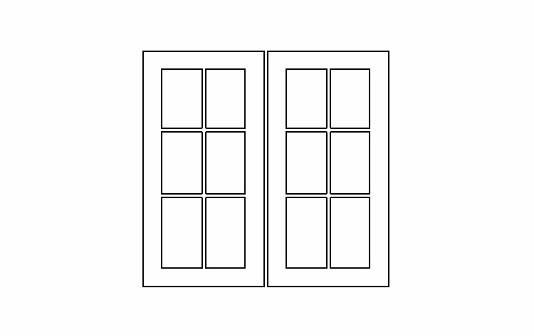 Forevermark Gramercy White W3630BMGD: Glass Door Set With Clear Glass - Includes Mullion: RTA Kitchen Cabinet