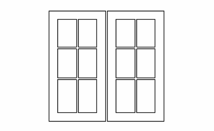 Forevermark Gramercy White W3642BMGD: Glass Door Set With Clear Glass - Includes Mullion: RTA Kitchen Cabinet