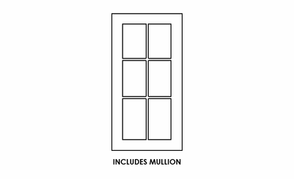 Forevermark Gramercy White WDC2436MGD: Wall Diagonal Corner Glass Door With Clear Glass - Includes Mullion: RTA Kitchen Cabinet