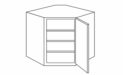 Forevermark Gramercy White WDC2442: Wall Diagonal Corner Cabinet: RTA Kitchen Cabinet