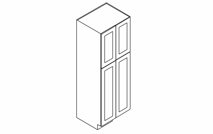 Forevermark Gramercy White WP2496B: Pantry Cabinet: RTA Kitchen Cabinet