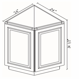 Forevermark Greystone Shaker AB24: Angled Base Cabinet: RTA Kitchen Cabinet